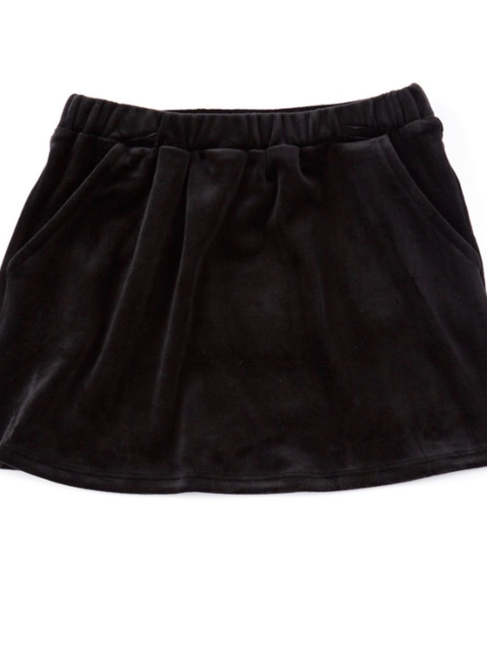 Black Velour Pull-On Skirt w pockets